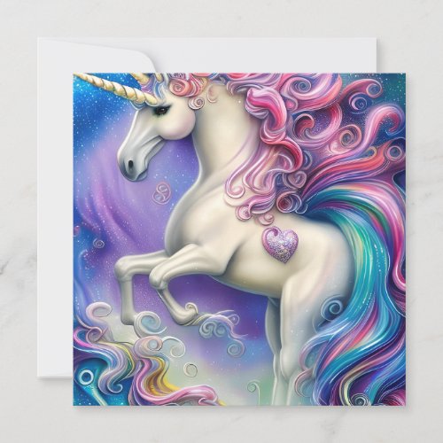 Ultra Detailed Cute Whimsical Fairytale Unicorn Ho Note Card