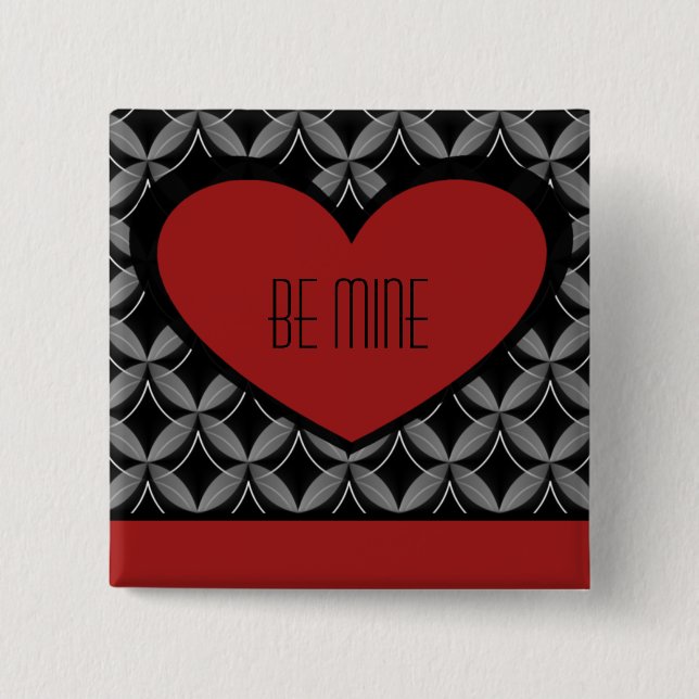 Ultra Glam Heart Button, Red Button (Front)