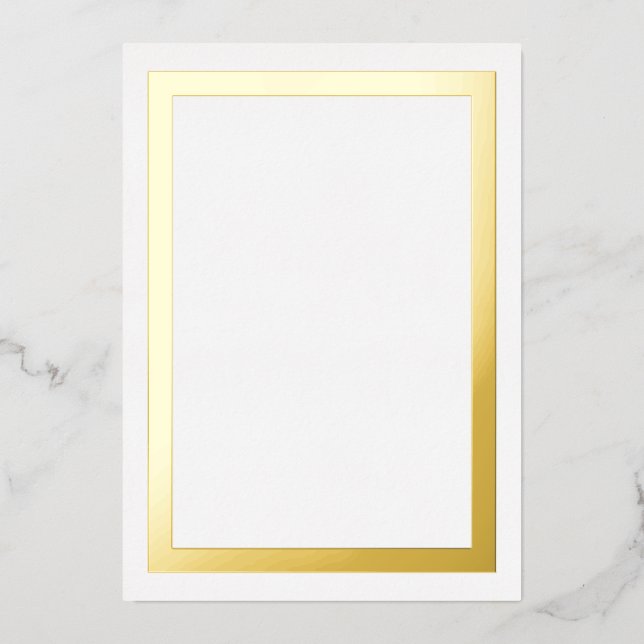 Ultra Luxe Thick Gold Foil Border Cardstock Invitation (Front)