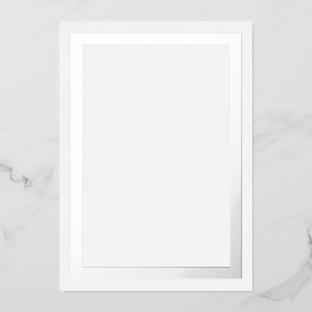 Ultra Luxe Thick Silver Foil Border Cardstock Foil Invitation (Front)