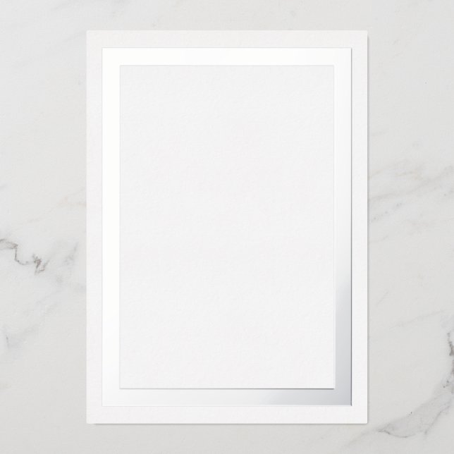 Ultra Luxe Thick Silver Foil Border Cardstock Invitation (Front)