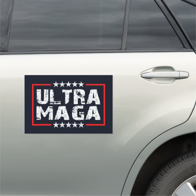Ultra MAGA | 2024 Republicans for President Grunge Car Magnet (In Situ)