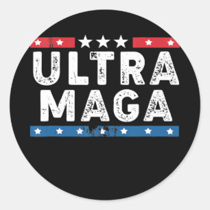 Ultra Maga America Flag Proud Ultra Maga  Classic Round Sticker