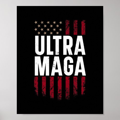 Ultra MAGA American Flag Lover Gifts  Poster