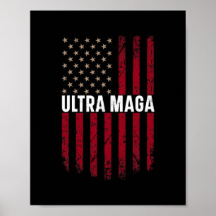 Ultra MAGA American Flag Lover Gifts Poster