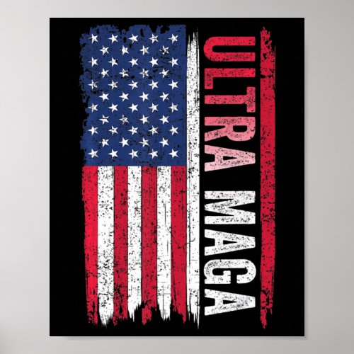 ULTRA MAGA American Flag Patriotic Agenda   Poster