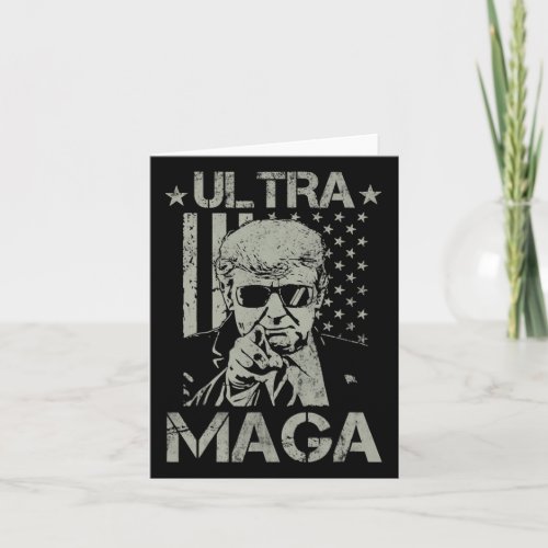Ultra Maga Proud Anti Biden Us Flag Pro Trump 2024 Card
