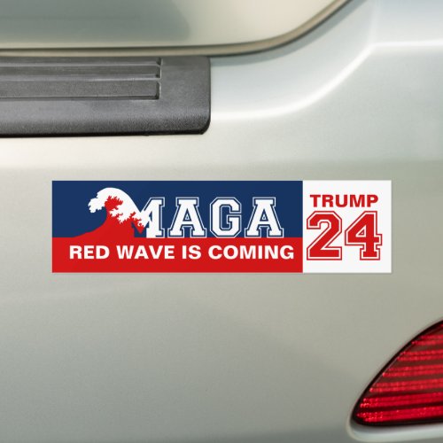 Ultra MAGA Red Wave is Coming MAGA King Trump 2024 Bumper Sticker