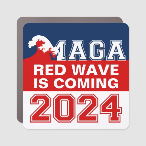 Ultra MAGA Red Wave is Coming MAGA King Trump 2024 Car Magnet