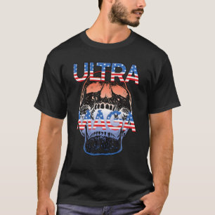 Ultra Maga Red White And Blue Skull-Republican Pol T-Shirt