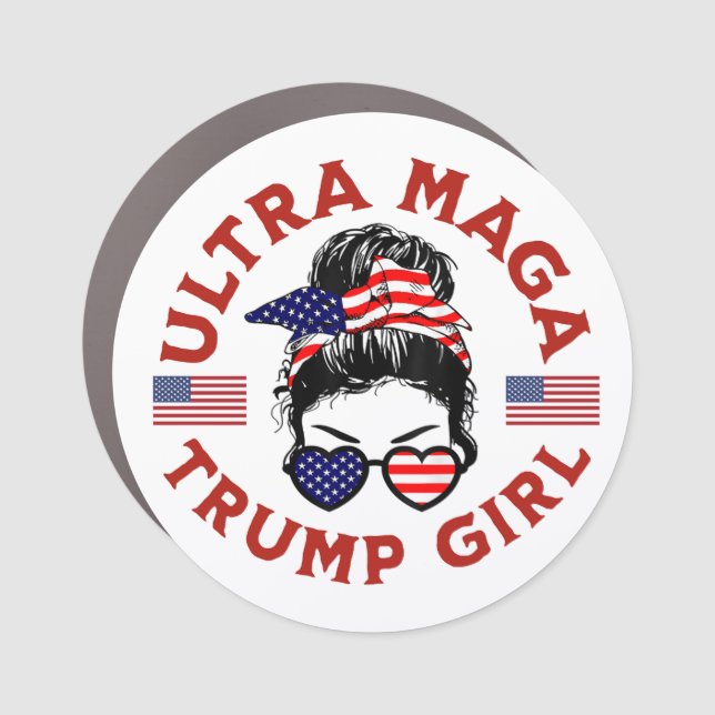 Ultra Maga Trump Girl Car Magnet (Front)