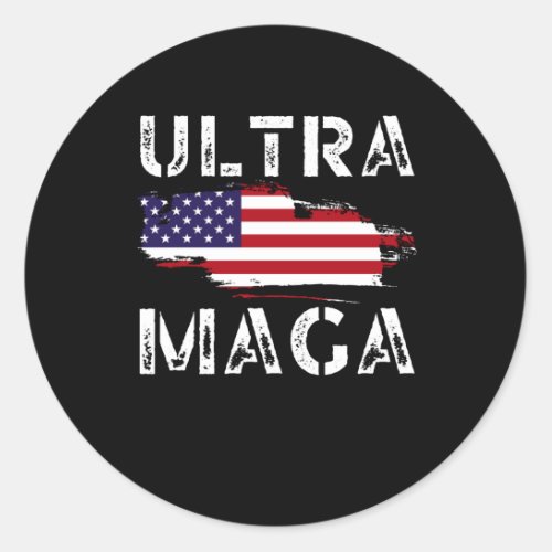 Ultra MAGA Trump Maga Republican gifts American Classic Round Sticker