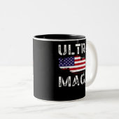 Ultra MAGA, Trump Maga, Republican gifts, American Two-Tone Coffee Mug (Front Right)