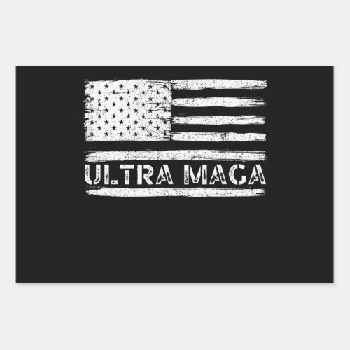 Ultra MAGA Trump Maga Republican gifts American Wrapping Paper Sheets