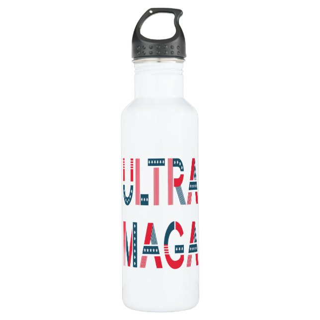 Ultra MAGA Trump Patriotic Republican Conservative Stainless Steel Water Bottle (Front)