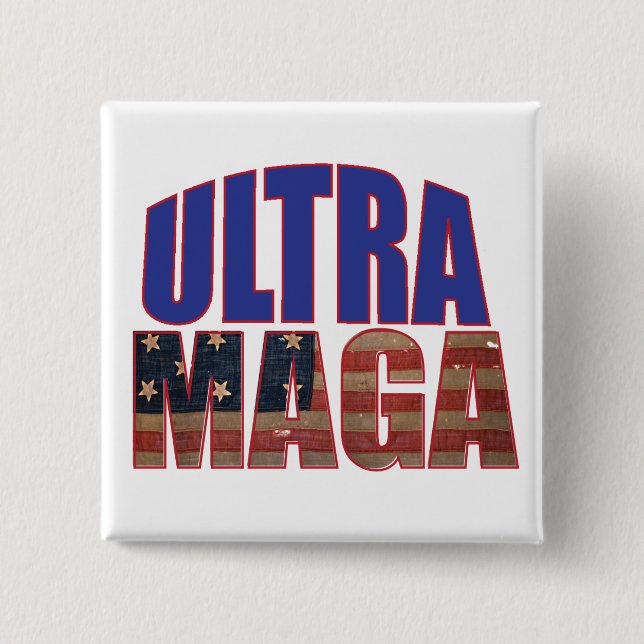 Ultra MAGA Trump Supporter 💡  Great Again USA  Button (Front)