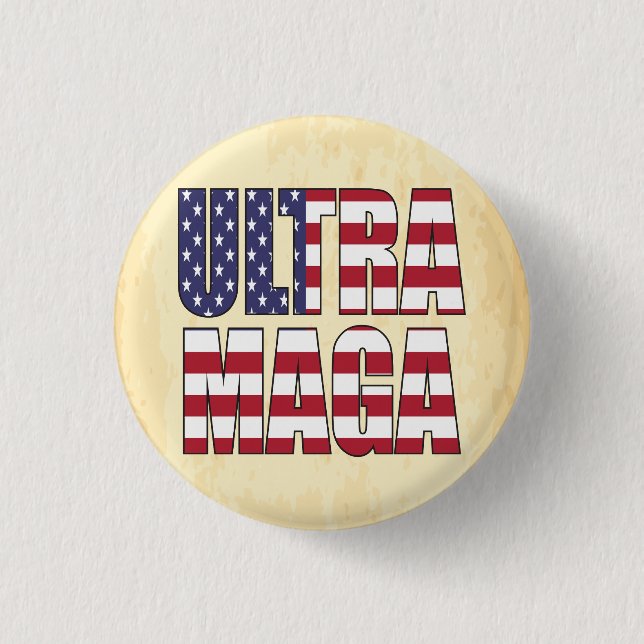 Ultra MAGA Trump Supporter 💡  Great Again USA  Button (Front)