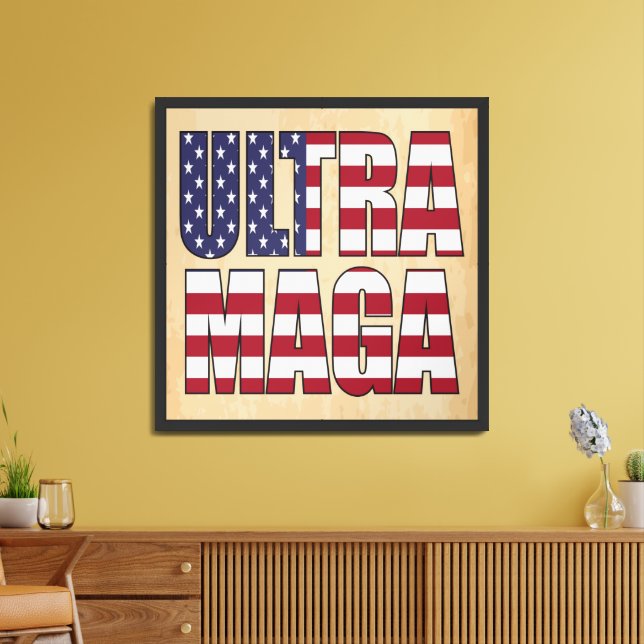 Ultra MAGA Trump Supporter 💡  Great Again USA  Framed Art (Living Room)