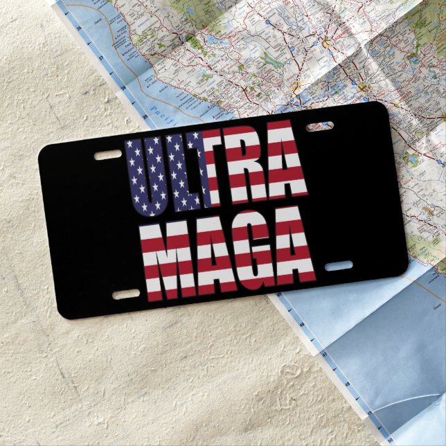 Ultra MAGA Trump Supporter ⛳   Great Again USA  License Plate (In Situ)
