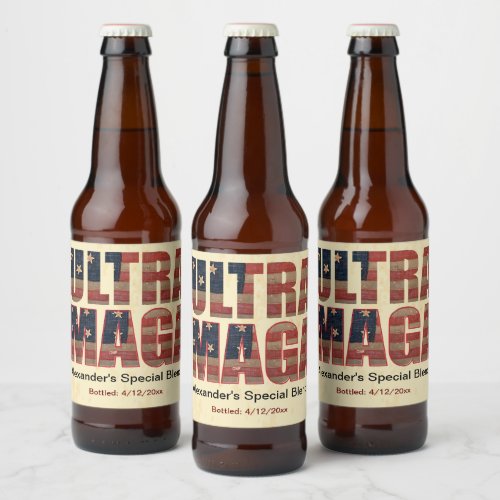 ULTRA MAGA TRUMP SUPPORTER GREAT USA  BEER BOTTLE LABEL