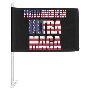 Ultra MAGA Trump Supporter 🚗 Great USA Car Flag