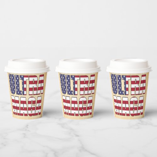 ULTRA MAGA TRUMP SUPPORTER GREAT USA PAPER CUPS