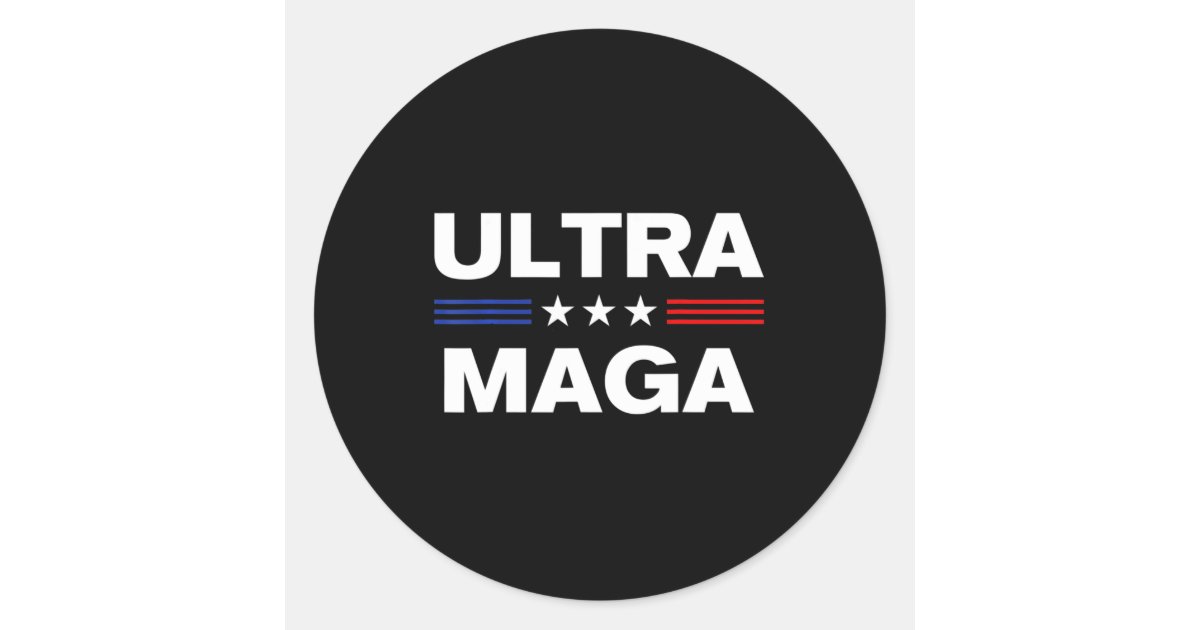 Round Maga Sticker Ultra Maga United State flag 3 Classic Round Sticker | Zazzle