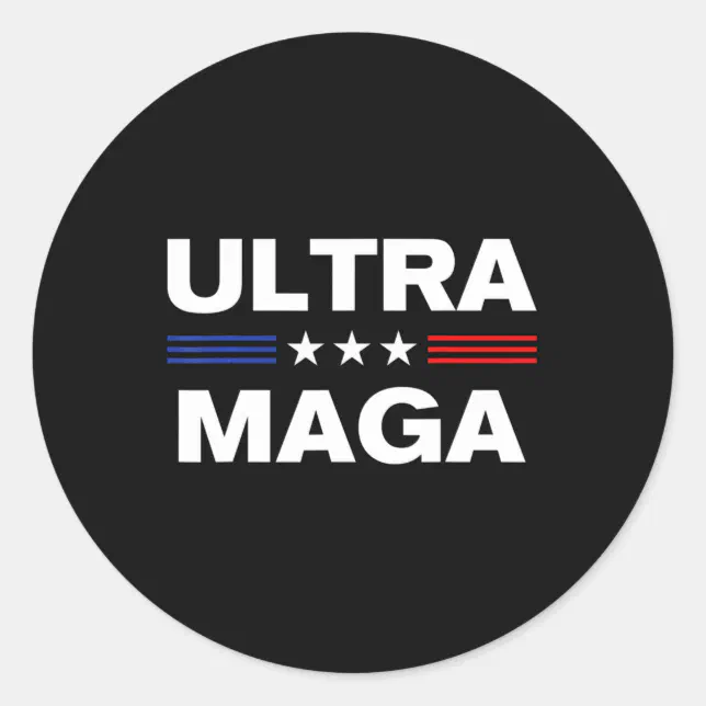 Round Maga Sticker Ultra Maga United State flag 3 Classic Round Sticker | Zazzle