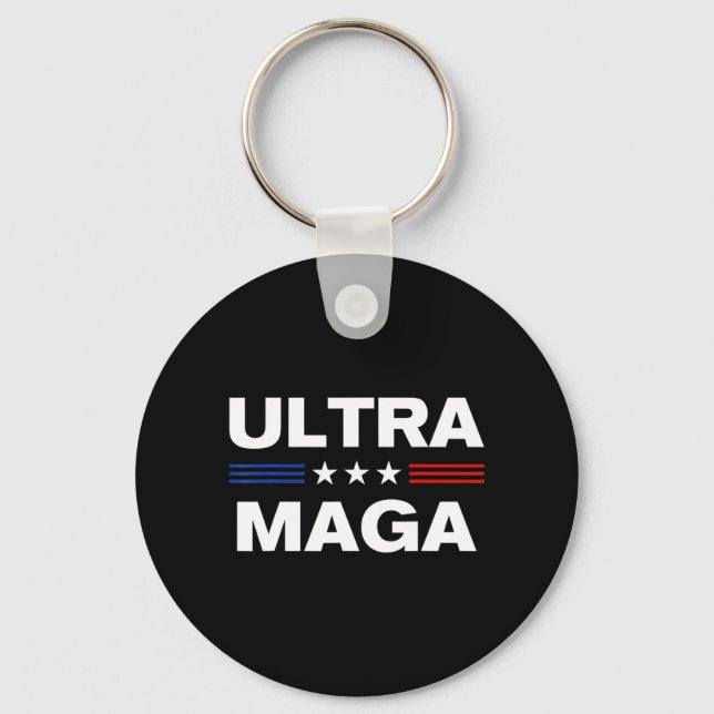 Ultra Maga United State flag 3 Keychain (Front)