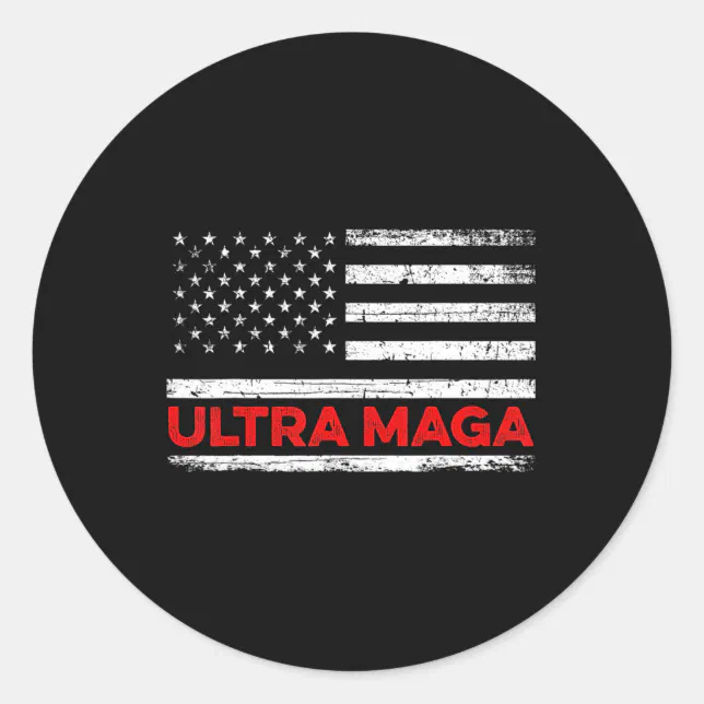Round Maga Sticker Ultra Maga United State flag Classic Round Sticker | Zazzle