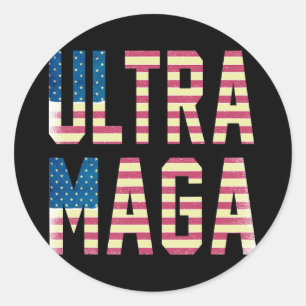 Ultra MAGA USA Flag Pro American Pro Freedom Classic Round Sticker