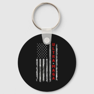 Ultra MAGA Vintage American Flag Ultra MAGA Keychain