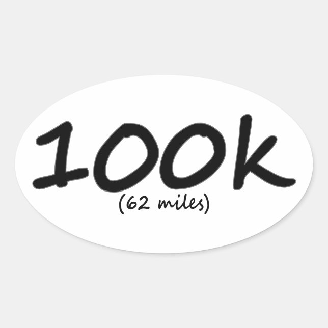 Ultra marathon 100k oval stickers 4 per sheet (Front)
