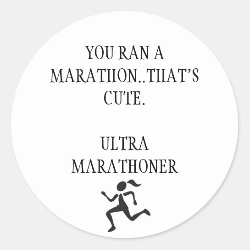 Ultra Marathon Classic Round Sticker