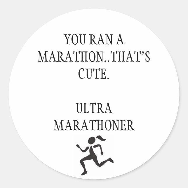 Ultra Marathon Classic Round Sticker (Front)