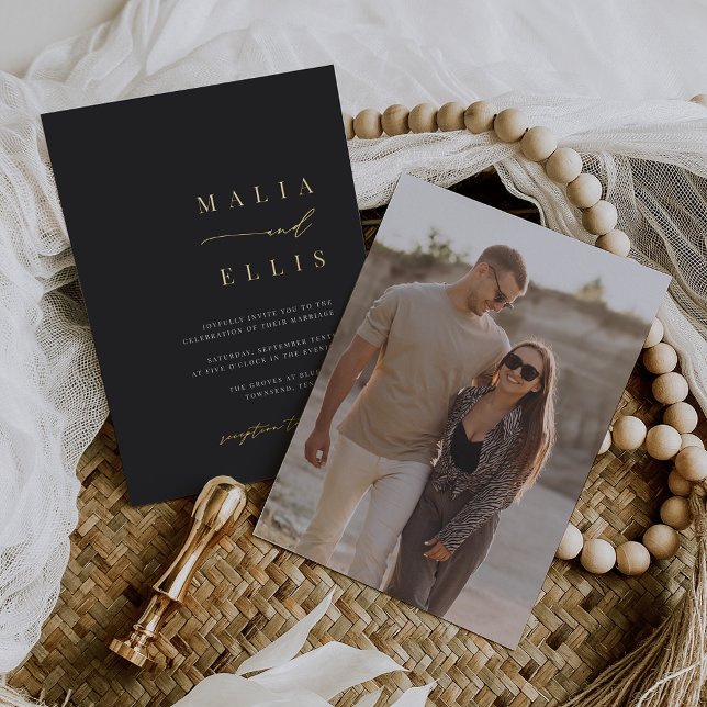 Ultra Minimal | Calligraphy Accent Wedding Foil Invitation (Creator Uploaded)