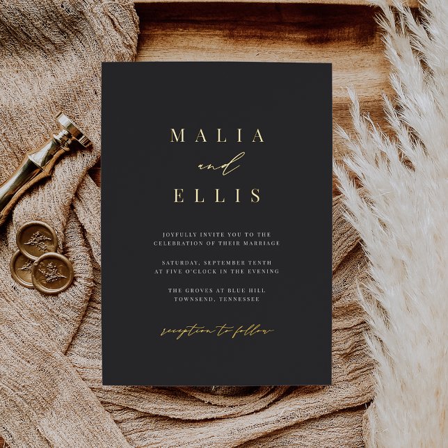 Ultra Minimal | Calligraphy Accent Wedding Foil Invitation (Creator Uploaded)