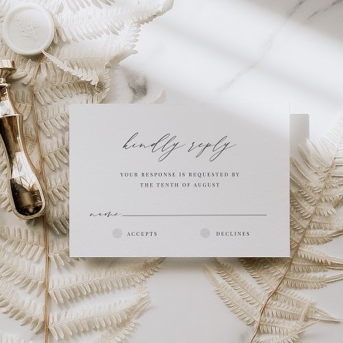 Ultra Minimal  Modern Calligraphy Accent RSVP Card