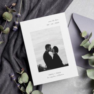 Ultra Minimal Modern Typography Photo Wedding Save The Date