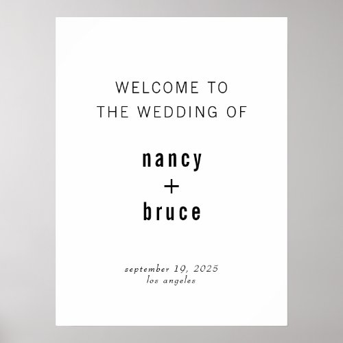 Ultra Minimal Modern Typography Wedding Welcome Poster