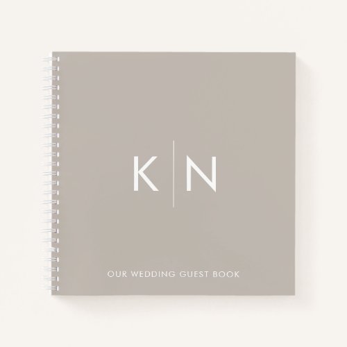 Ultra Minimal Monogram Wedding Guest Book