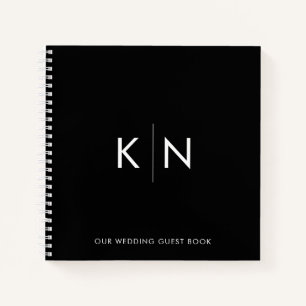 Ultra Minimal Monogram Wedding Guest Book