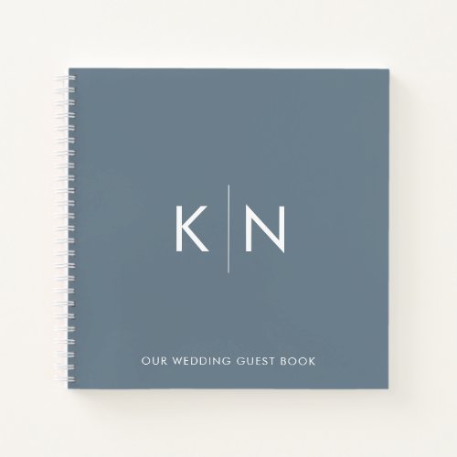 Ultra Minimal Monogram Wedding Guest Book