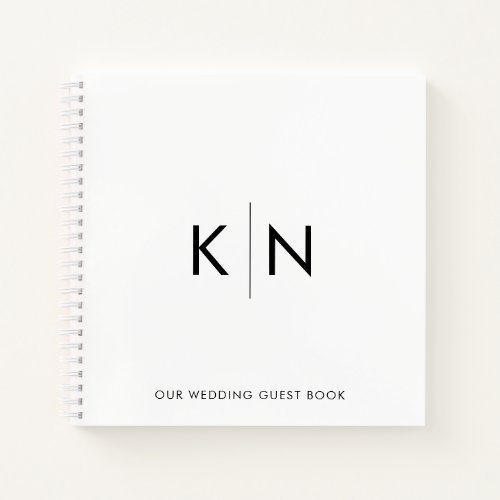 Ultra Minimal Monogram Wedding Guest Book