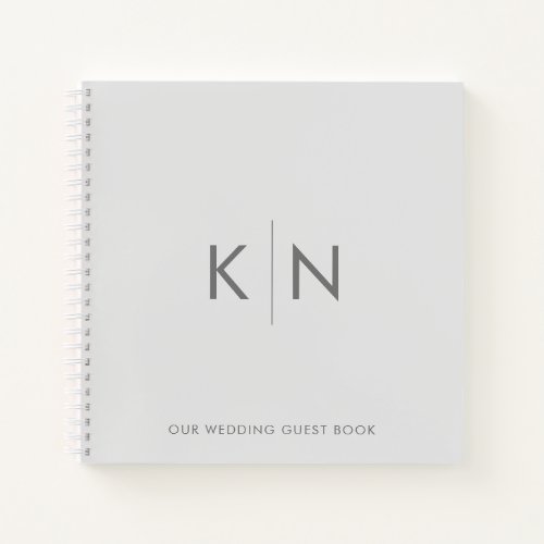 Ultra Minimal Monogram Wedding Guest Book