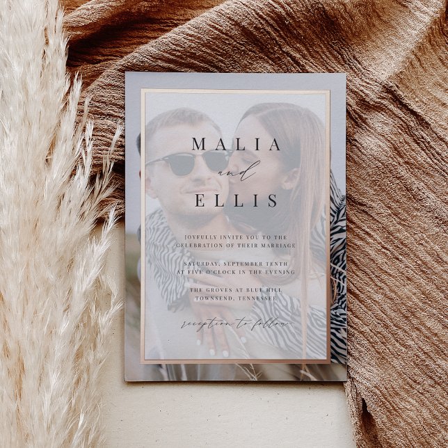 Ultra Minimal | Photo Overlay Wedding Foil Invitation (Creator Uploaded)
