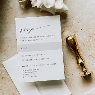 Ultra Minimal Script Accent Wedding Meal Choice RSVP Card