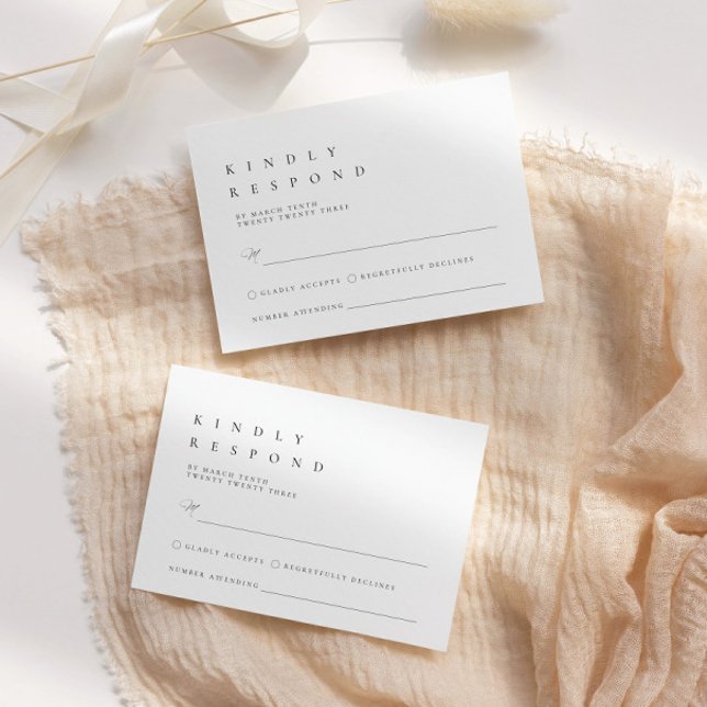 Ultra-Minimal Typography Kindly Respond RSVP Card (Creator Uploaded)