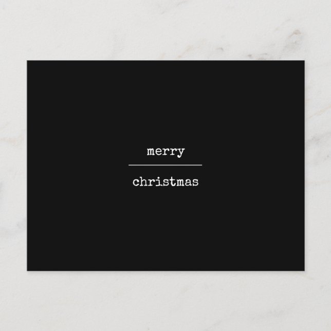 Ultra minimalist Modern Merry Christmas Postcard (Front)
