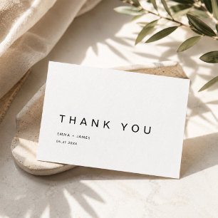 Ultra Minimalist Simple Modern Wedding Thank You Card